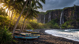 Anse des Cascades (Sainte-Rose) : les cascades, la cocoteraie et la Côte-au-vent