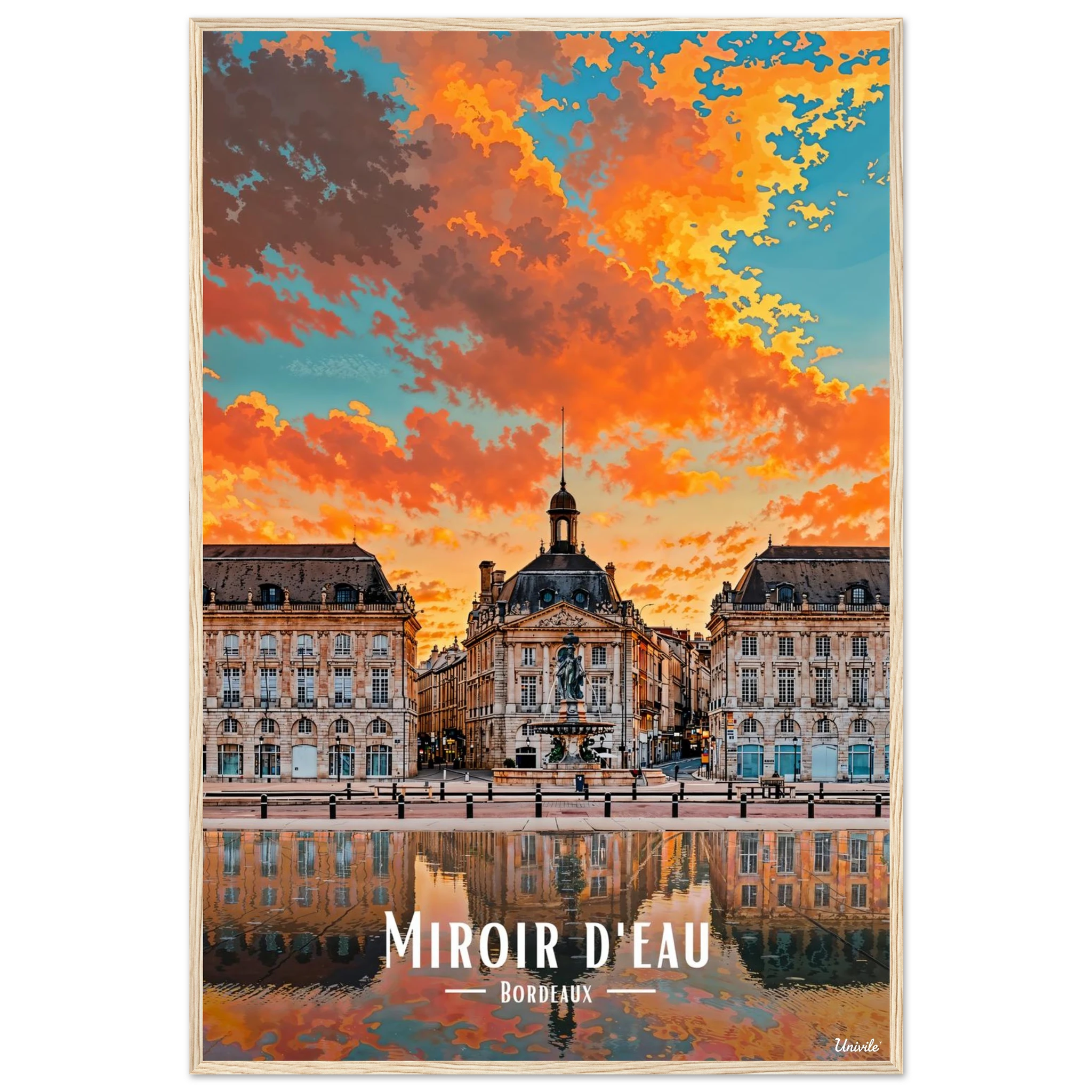 Affiche de bordeaux Miroir d’eau 61 × 91 cm / Oak - Univile