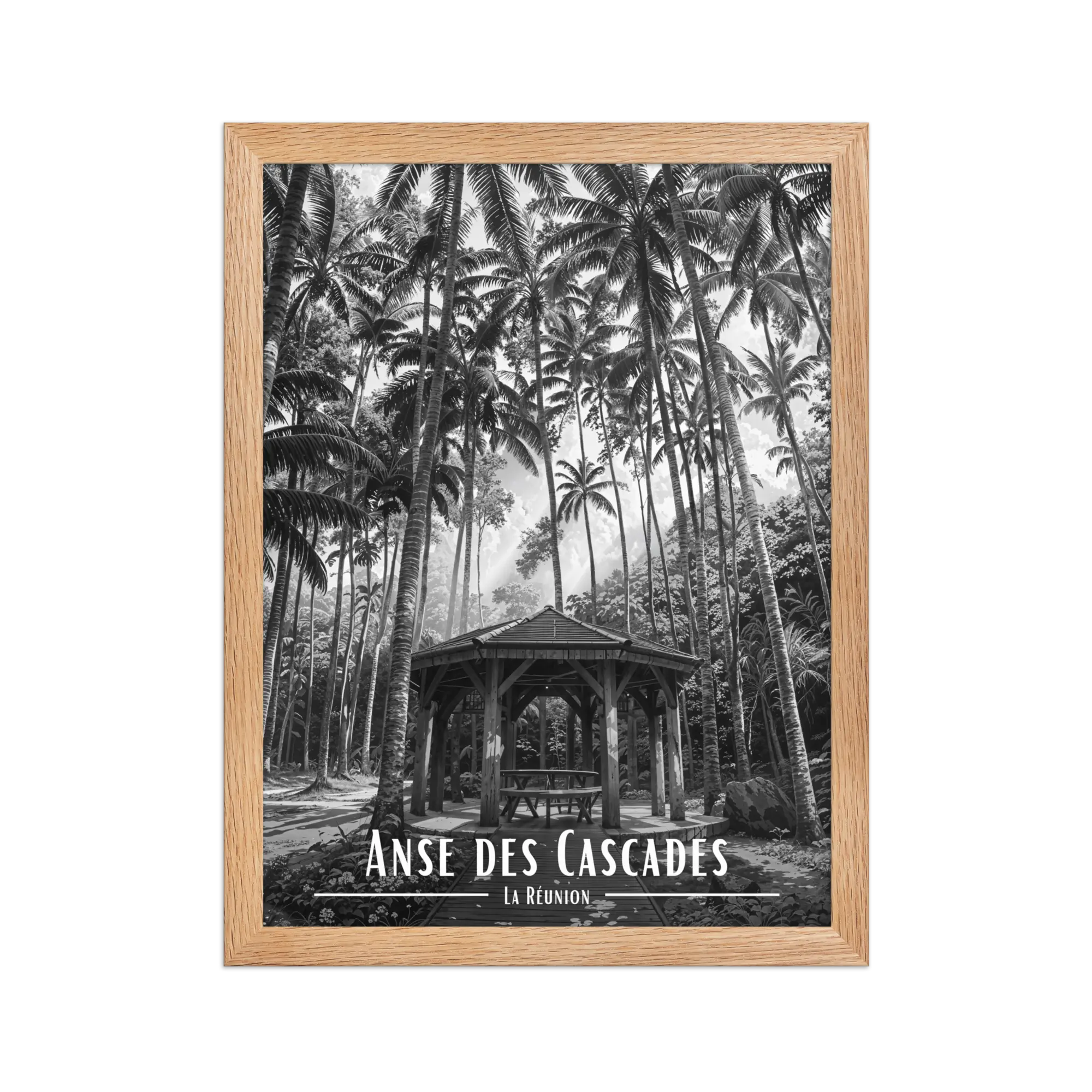Affiche Anse des Cascades Noir & Blanc 61 × 91 cm Noir - Univile