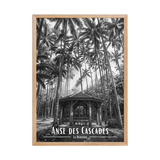 Affiche Anse des Cascades Noir & Blanc 50 × 70 cm Sans Cadre - Univile