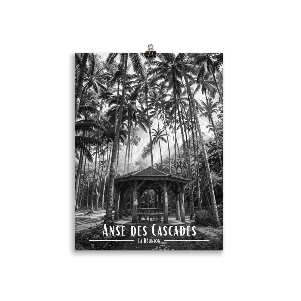 Affiche Anse des Cascades Noir & Blanc 61 × 91 cm Sans Cadre - Univile