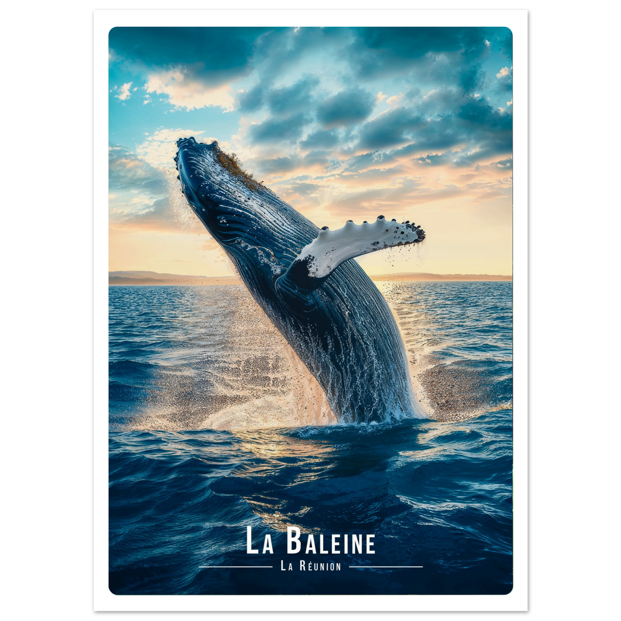 Affiche Carte Postale baleine   - Univ'île