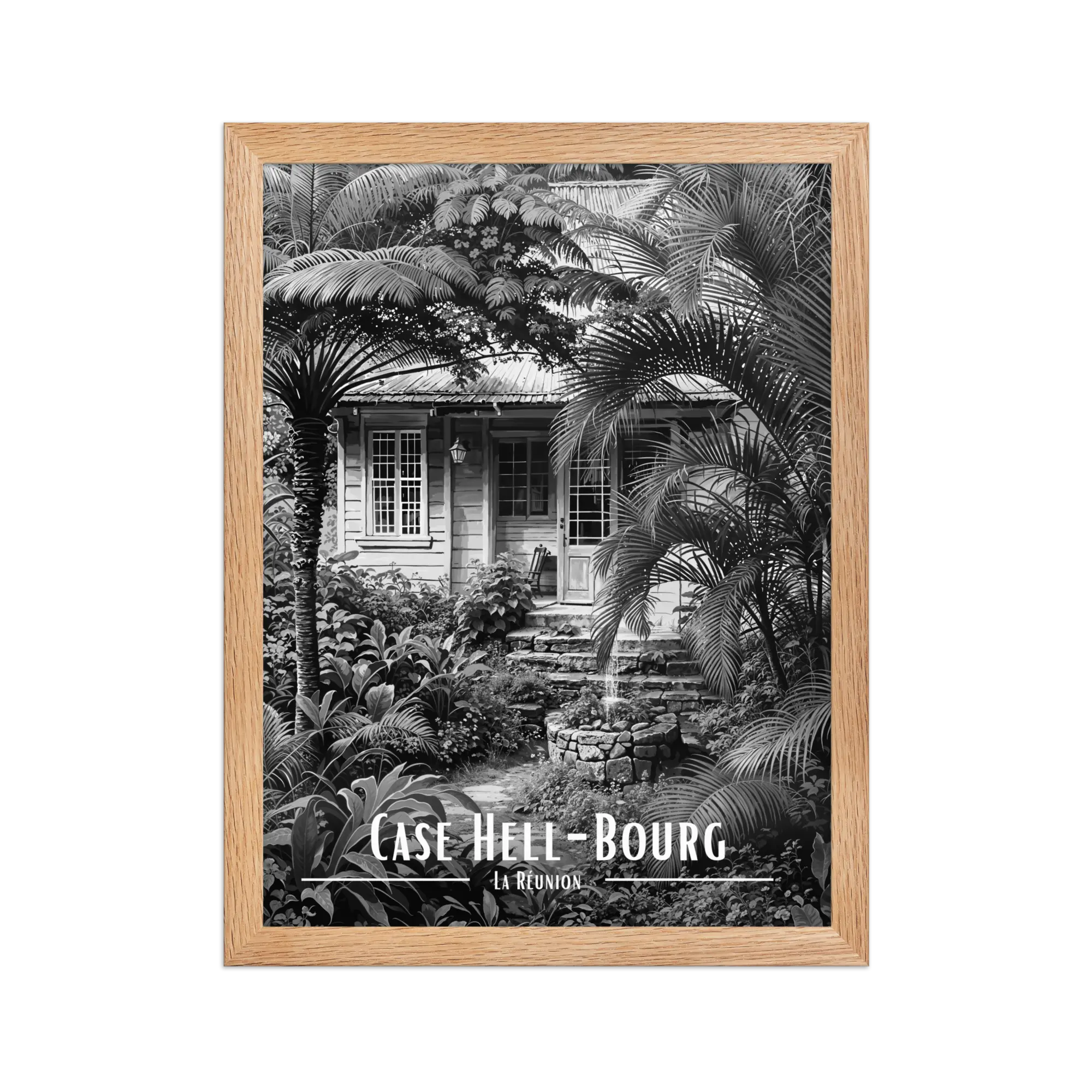 Affiche Case Hell-Bourg Noir & Blanc 61 × 91 cm Noir - Univile
