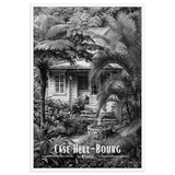 Affiche Case Hell-Bourg Noir & Blanc 30 × 40 cm Sans Cadre - Univile