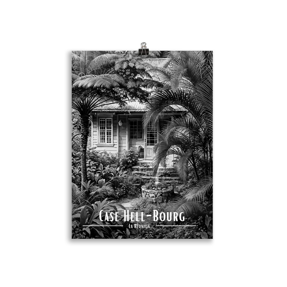 Affiche Case Hell-Bourg Noir & Blanc 61 × 91 cm Sans Cadre - Univile