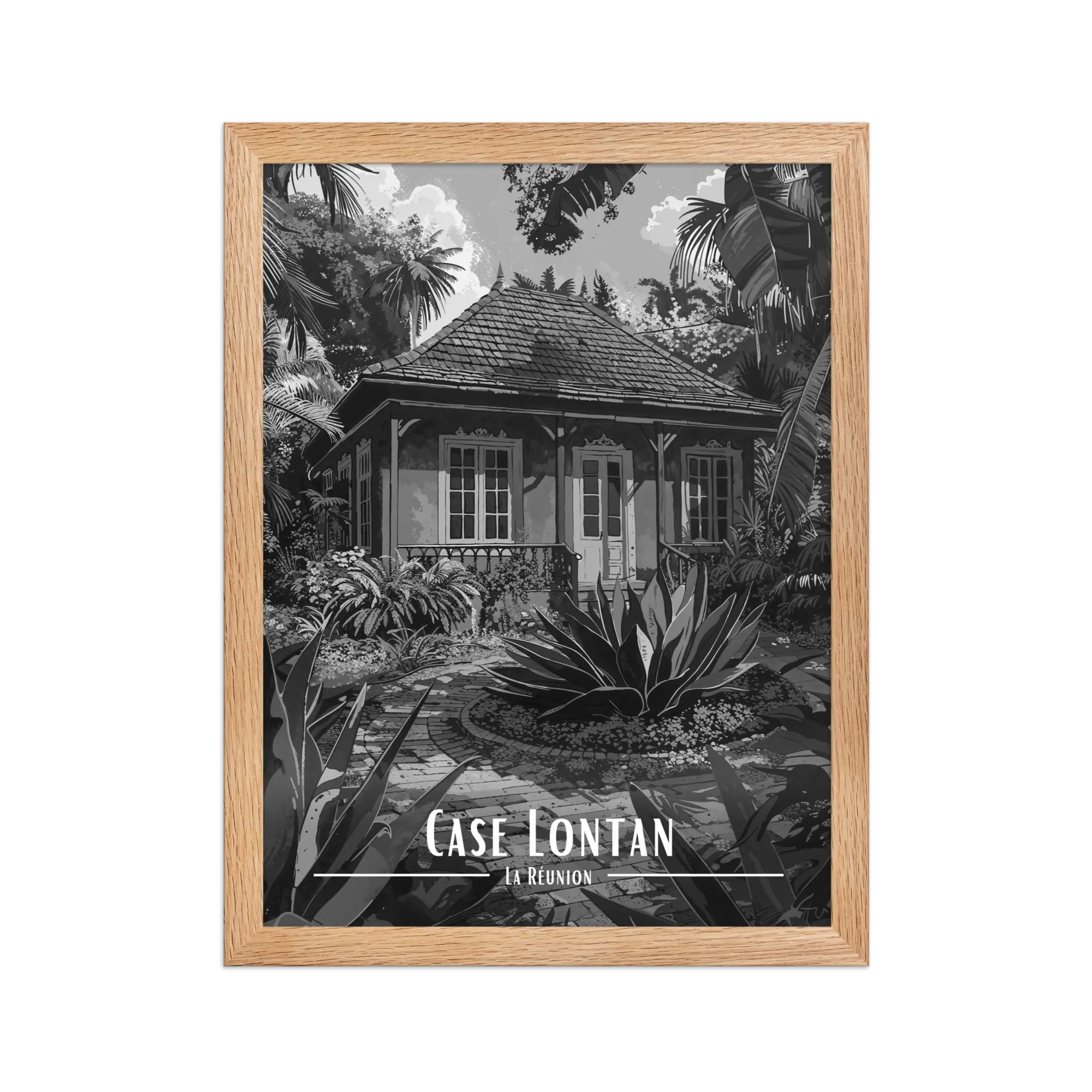Affiche Case Lontan Noir & Blanc 61 × 91 cm Sans Cadre - Univile