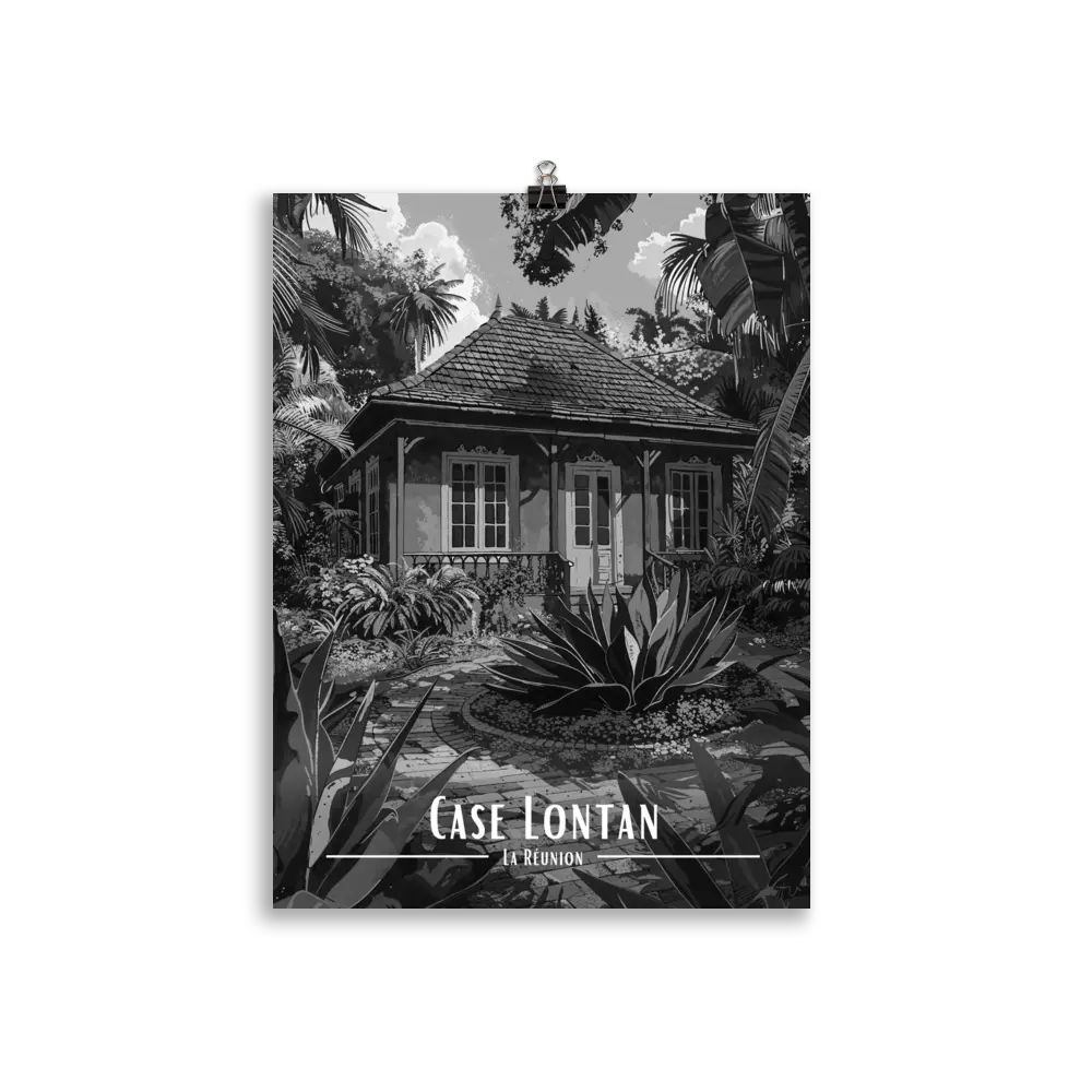 Affiche Case Lontan Noir & Blanc 61 × 91 cm Blanc - Univile