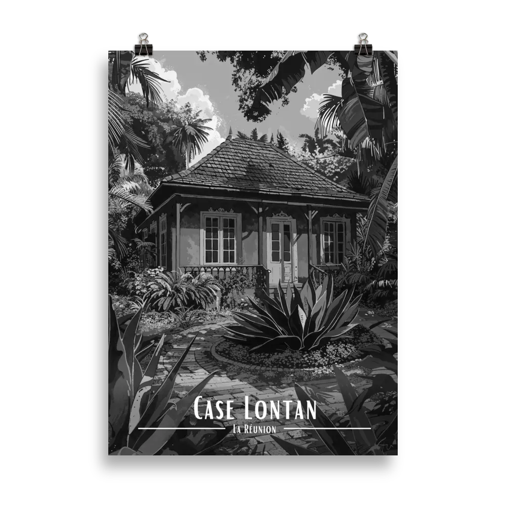 Affiche Case Lontan Noir & Blanc 61 × 91 cm Noir - Univile