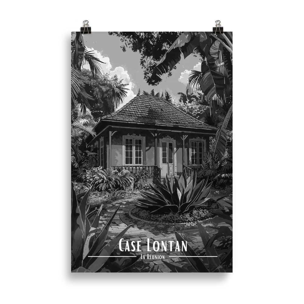 Affiche Case Lontan Noir & Blanc 61 × 91 cm Oak - Univile