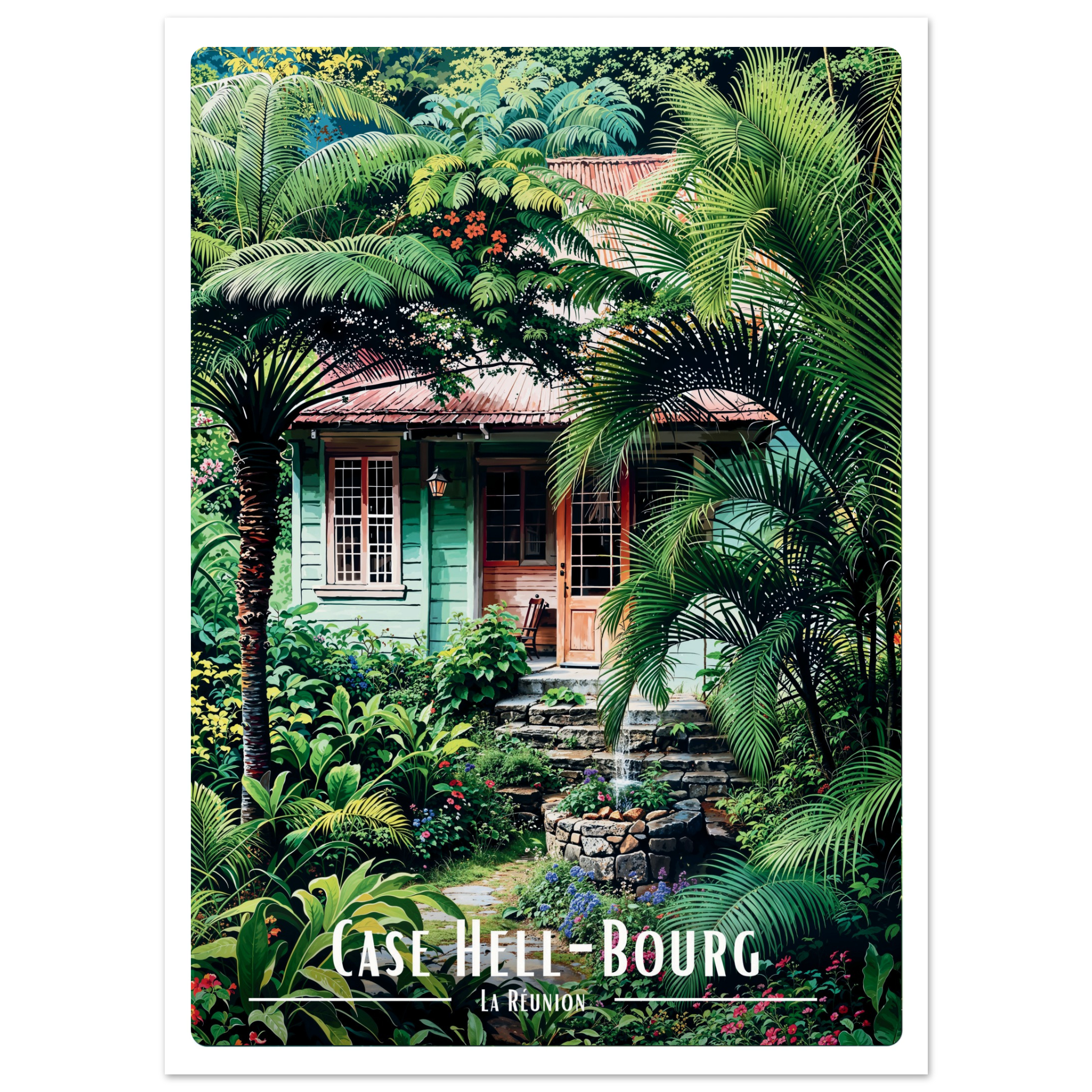 Affiche Carte Postale Case Hell-Bourg   - Univ'île