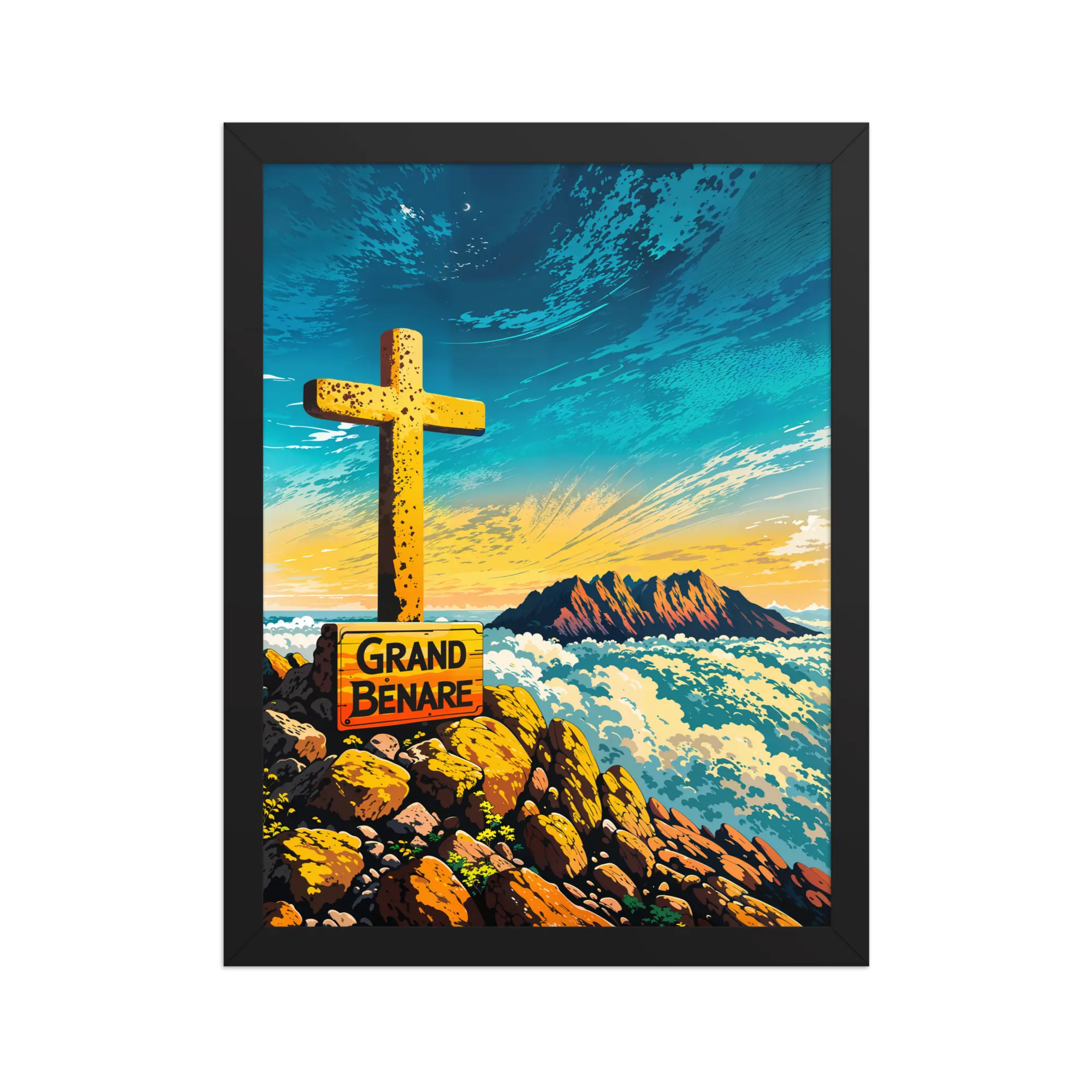 Affiche de La Réunion Grand Bénare 30 × 40 cm / Noir - Univile