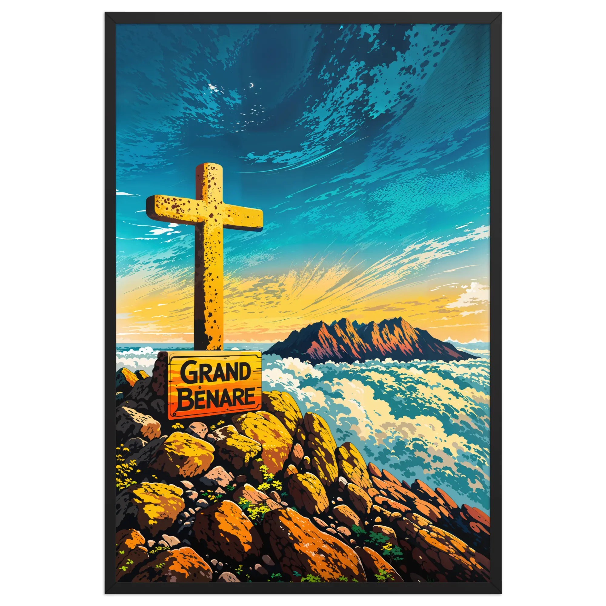 Affiche de La Réunion Grand Bénare 61 × 91 cm / Noir - Univile