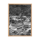 Affiche Le Bourg de Salazie Noir & Blanc 50 × 70 cm Blanc - Univile