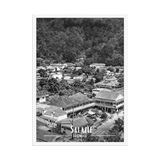 Affiche Le Bourg de Salazie Noir & Blanc 50 × 70 cm Sans Cadre - Univile