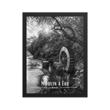 Affiche Moulin à Eau Noir & Blanc 30 × 40 cm Noir - Univile