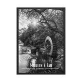 Affiche Moulin à Eau Noir & Blanc 30 × 40 cm Oak - Univile