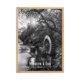Affiche Moulin à Eau Noir & Blanc 50 × 70 cm Blanc - Univile