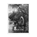 Affiche Moulin à Eau Noir & Blanc 50 × 70 cm Sans Cadre - Univile
