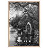 Affiche Moulin à Eau Noir & Blanc 50 × 70 cm Noir - Univile