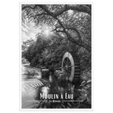 Affiche Moulin à Eau Noir & Blanc 30 × 40 cm Blanc - Univile