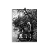 Affiche Moulin à Eau Noir & Blanc 61 × 91 cm Blanc - Univile