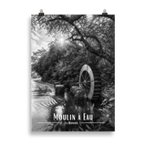 Affiche Moulin à Eau Noir & Blanc 61 × 91 cm Noir - Univile