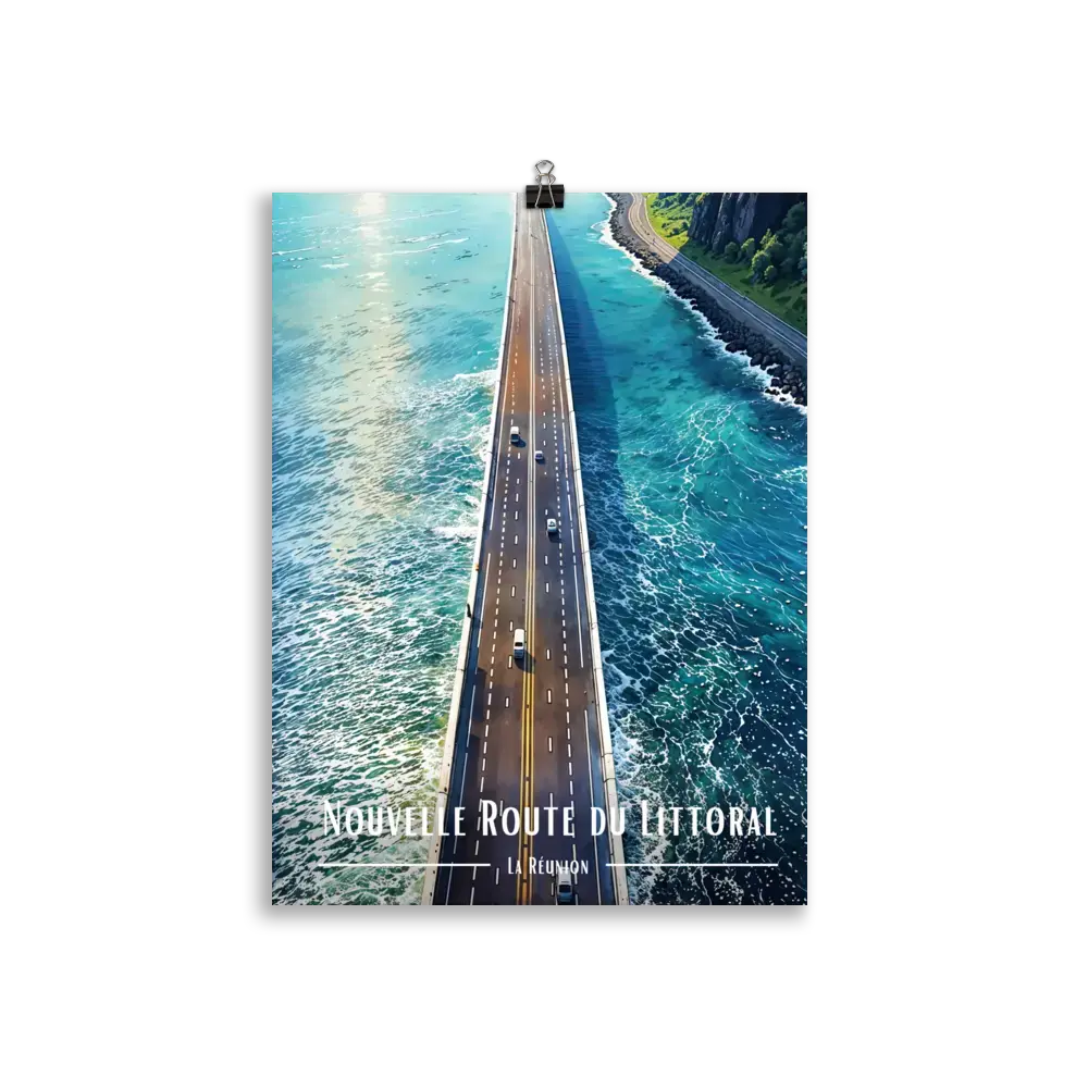 Affiche Nouvelle Route du Littoral   - Univ'île