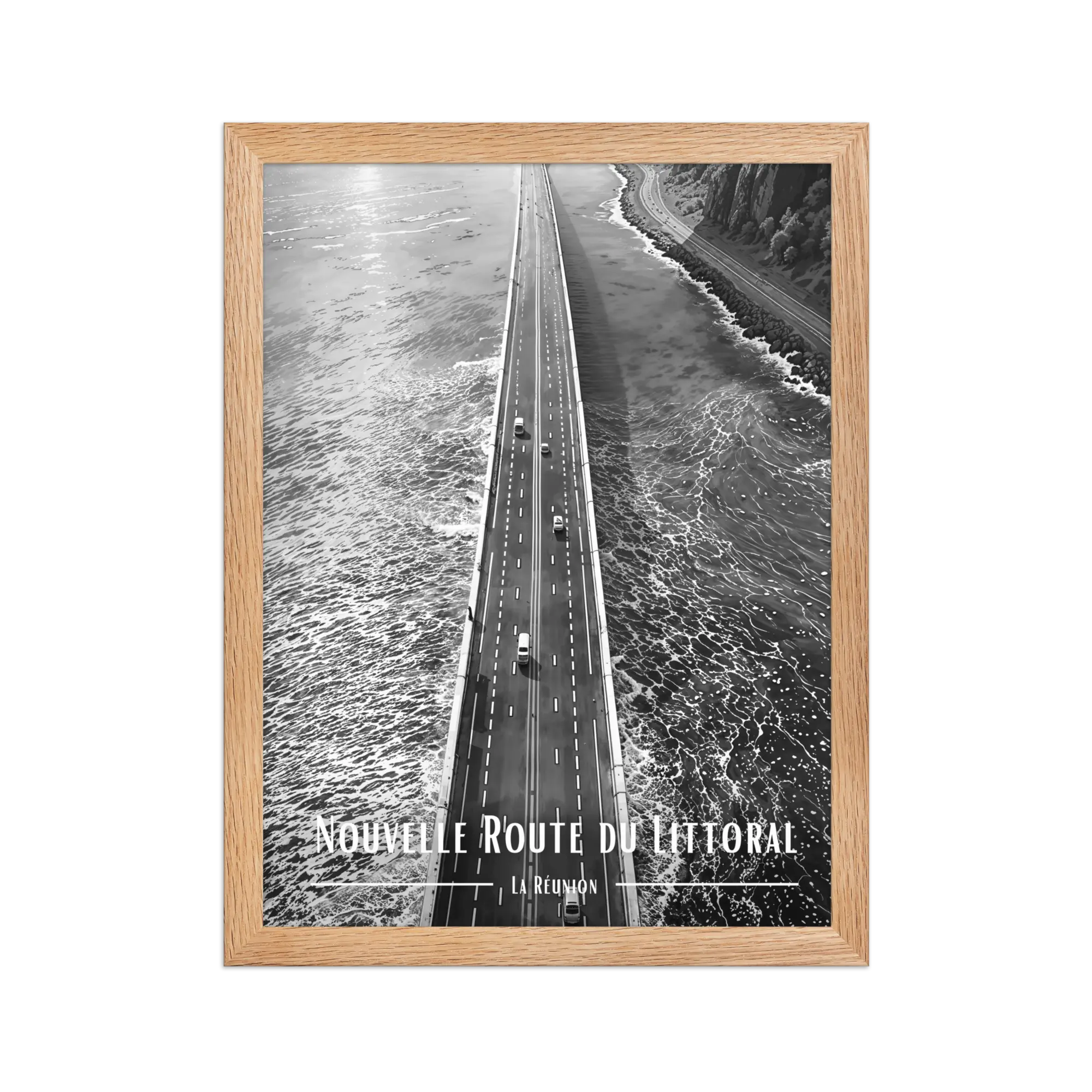 Affiche Nouvelle Route du Littoral Noir & Blanc 61 × 91 cm Sans Cadre - Univile