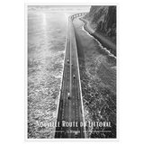 Affiche Nouvelle Route du Littoral Noir & Blanc 30 × 40 cm Blanc - Univile