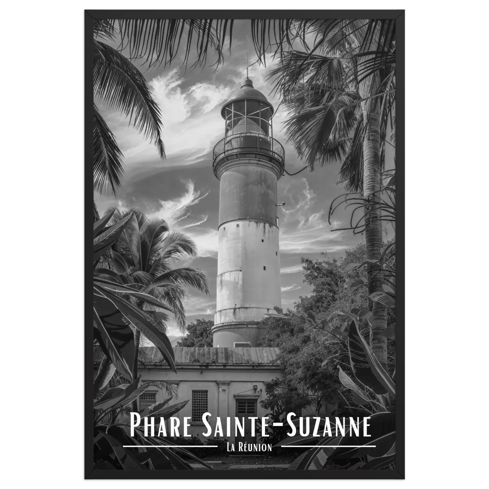 Affiche Phare Sainte-Suzanne Noir & Blanc 30 × 40 cm Sans Cadre - Univile