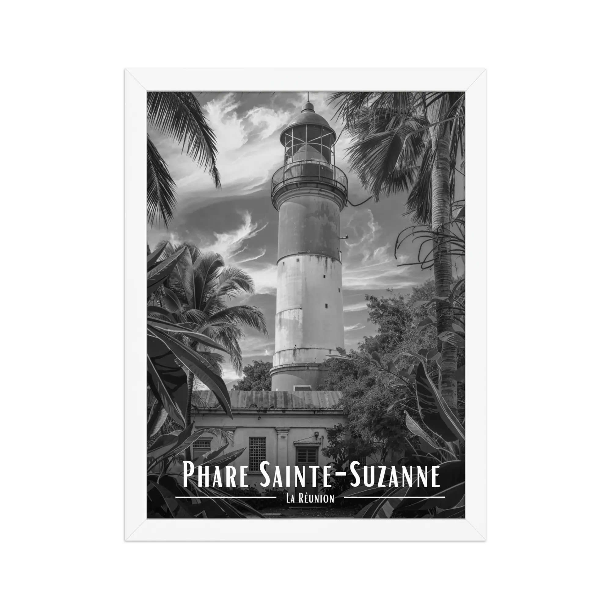 Affiche Phare Sainte-Suzanne Noir & Blanc 50 × 70 cm Oak - Univile