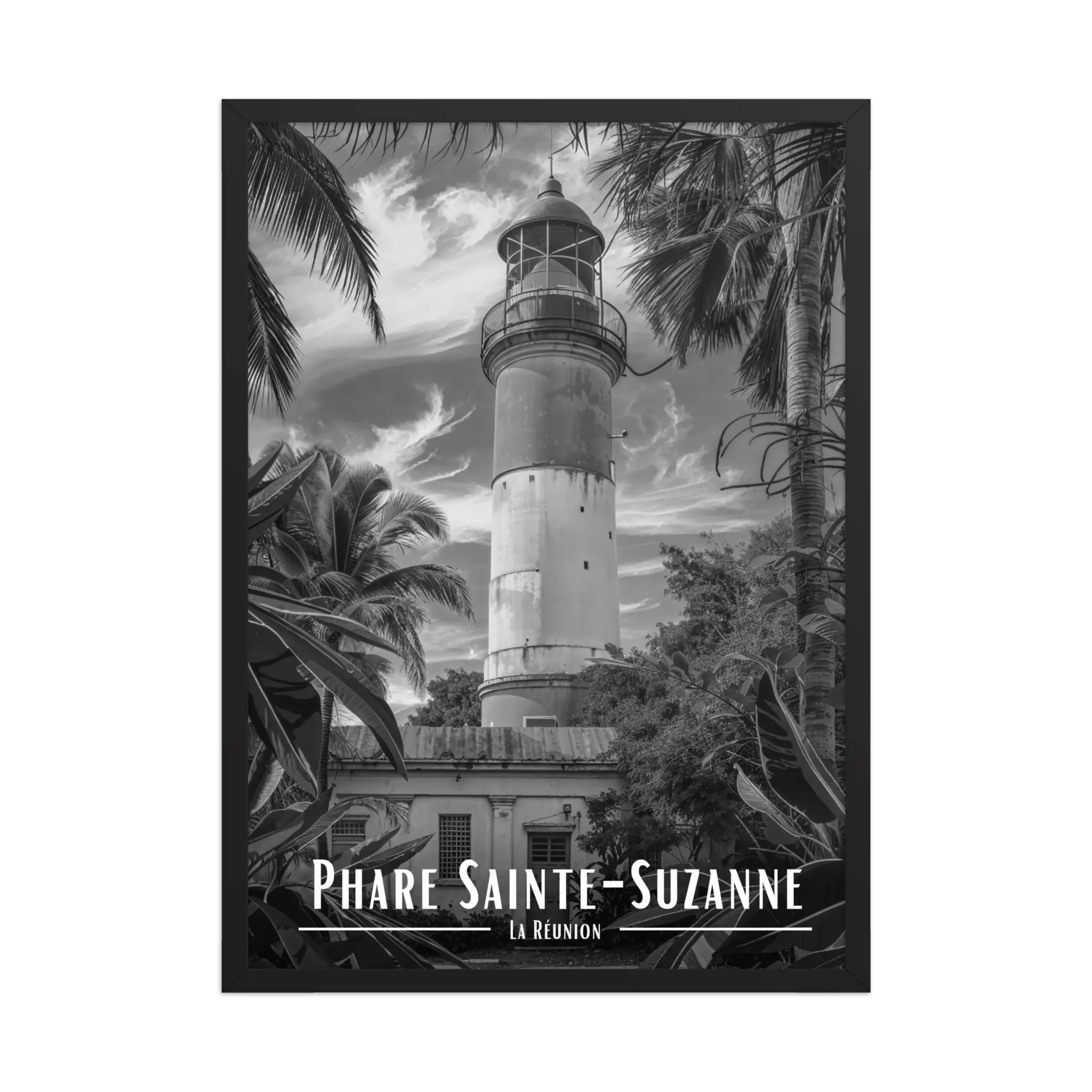 Affiche Phare Sainte-Suzanne Noir & Blanc 30 × 40 cm Oak - Univile