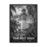 Affiche Phare Sainte-Suzanne Noir & Blanc 30 × 40 cm Oak - Univile