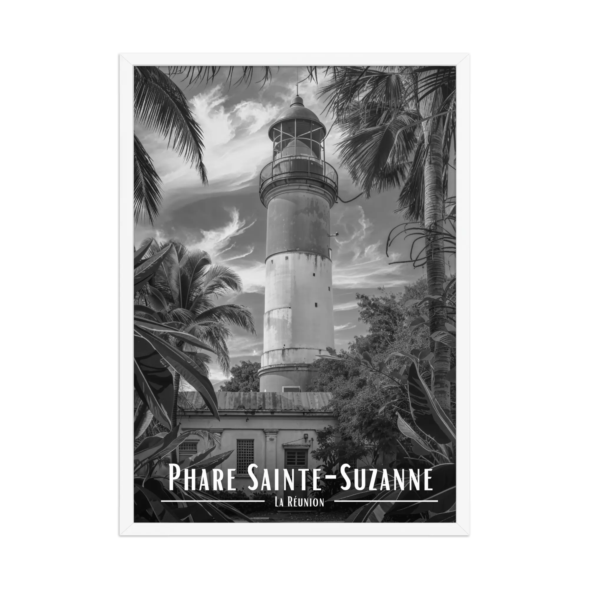 Affiche Phare Sainte-Suzanne Noir & Blanc 50 × 70 cm Sans Cadre - Univile