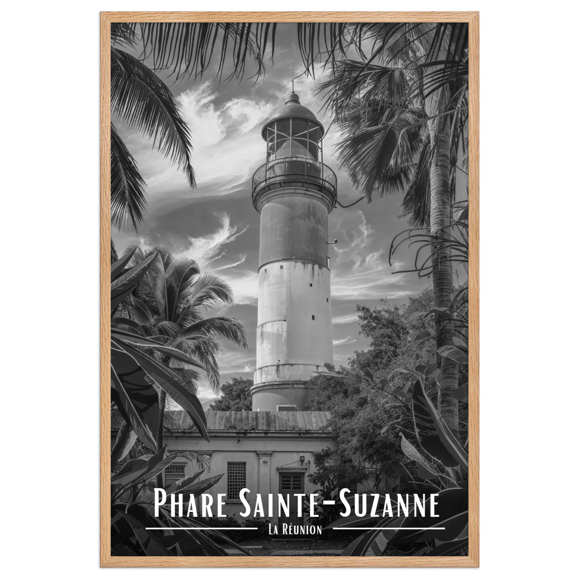 Affiche Phare Sainte-Suzanne Noir & Blanc 50 × 70 cm Noir - Univile