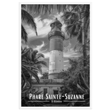 Affiche Phare Sainte-Suzanne Noir & Blanc 30 × 40 cm Blanc - Univile
