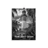 Affiche Phare Sainte-Suzanne Noir & Blanc 61 × 91 cm Blanc - Univile