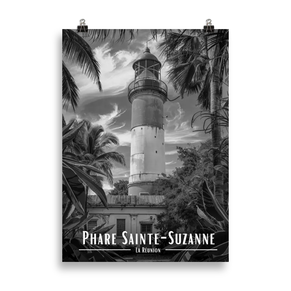 Affiche Phare Sainte-Suzanne Noir & Blanc 61 × 91 cm Noir - Univile