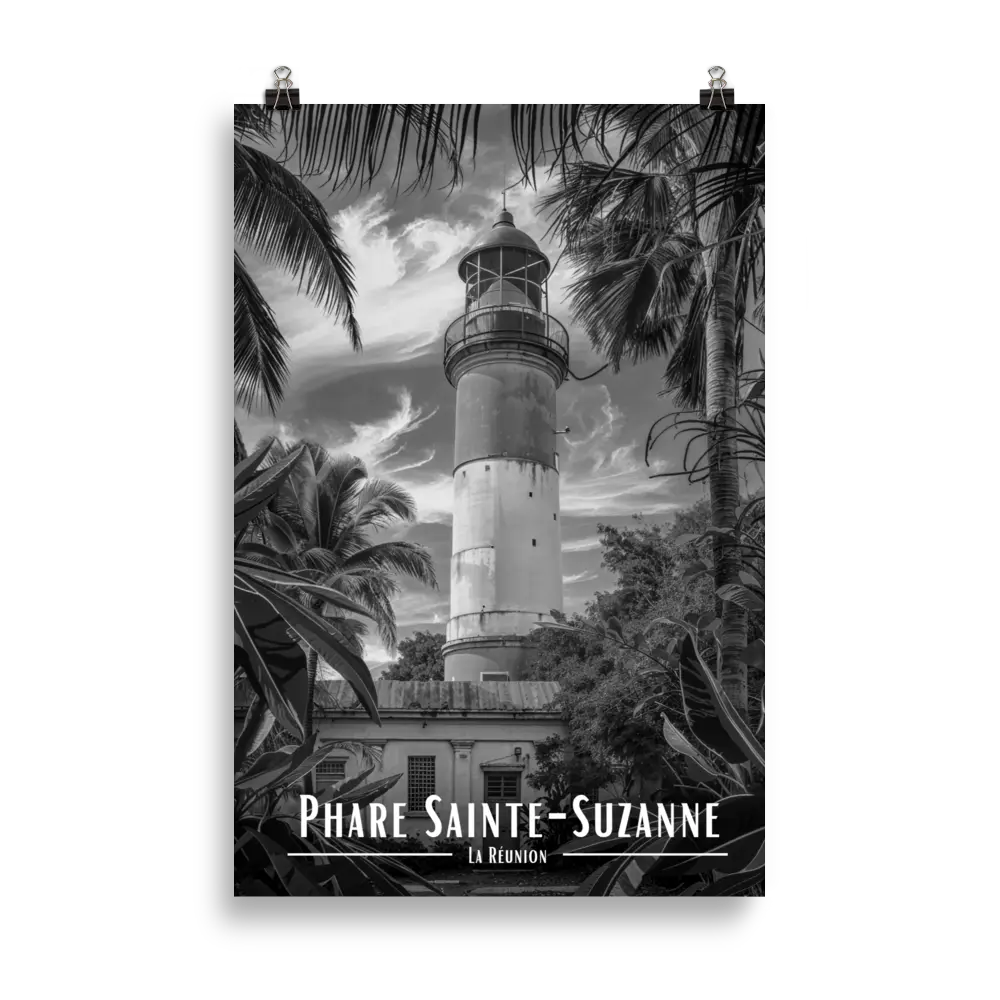 Affiche Phare Sainte-Suzanne Noir & Blanc 61 × 91 cm Oak - Univile