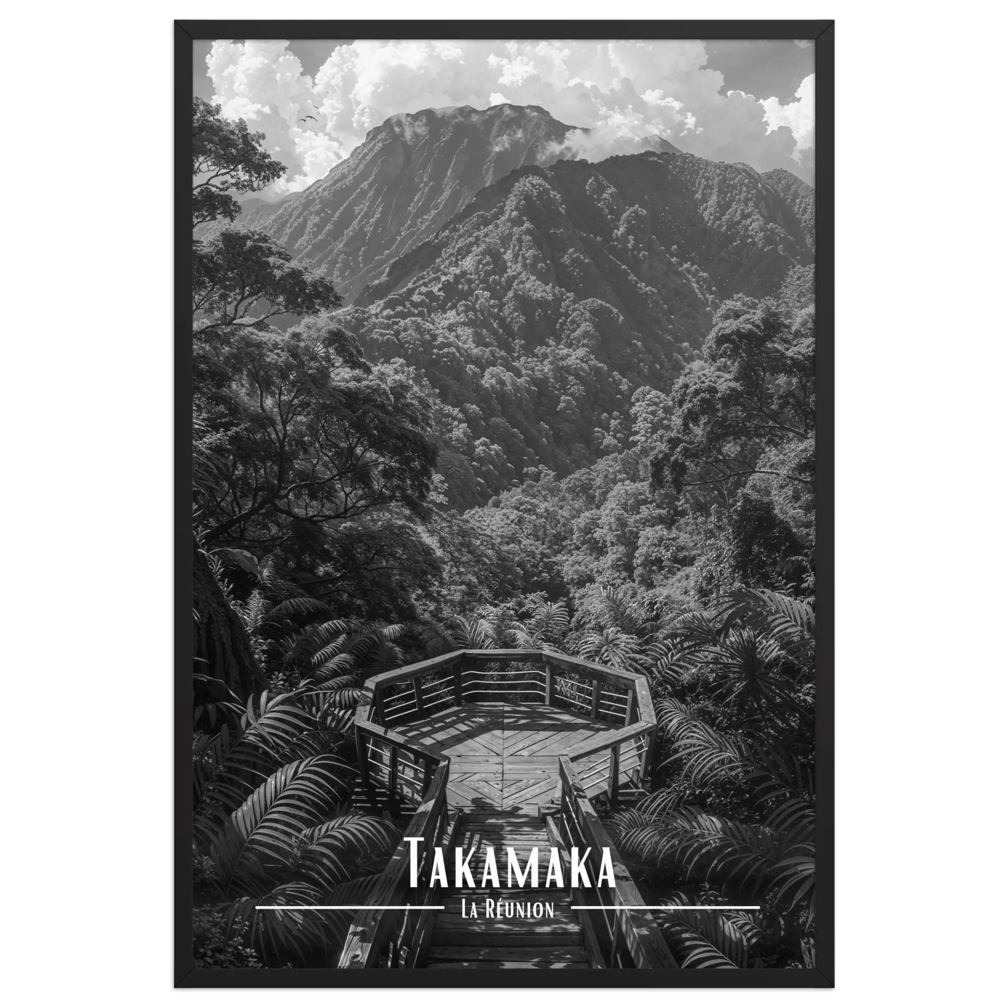 Affiche Takamaka Noir & Blanc 30 × 40 cm Sans Cadre - Univile