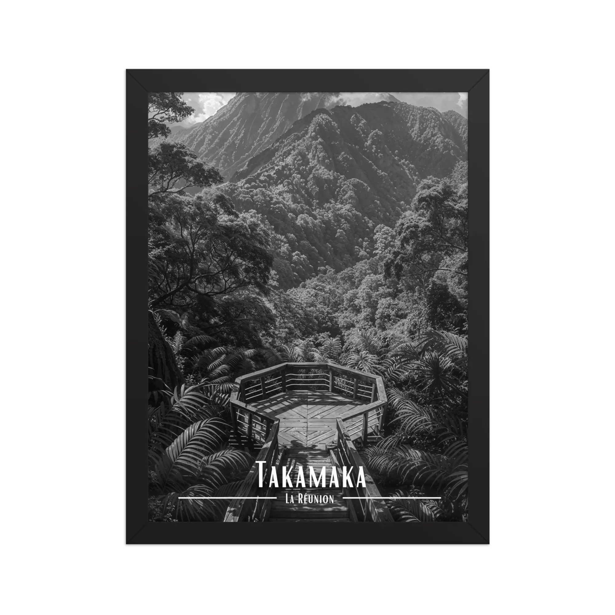 Affiche Takamaka Noir & Blanc 30 × 40 cm Noir - Univile