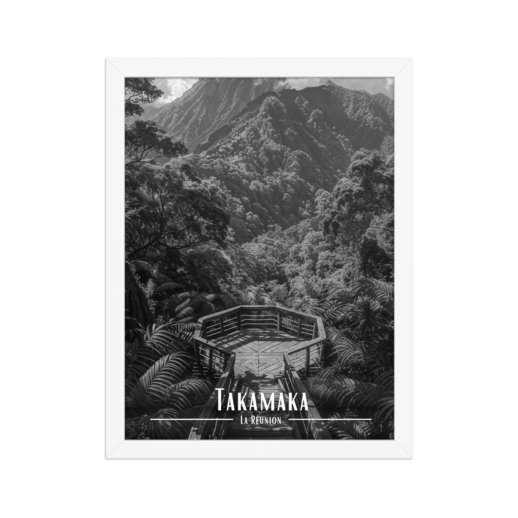 Affiche Takamaka Noir & Blanc 50 × 70 cm Oak - Univile