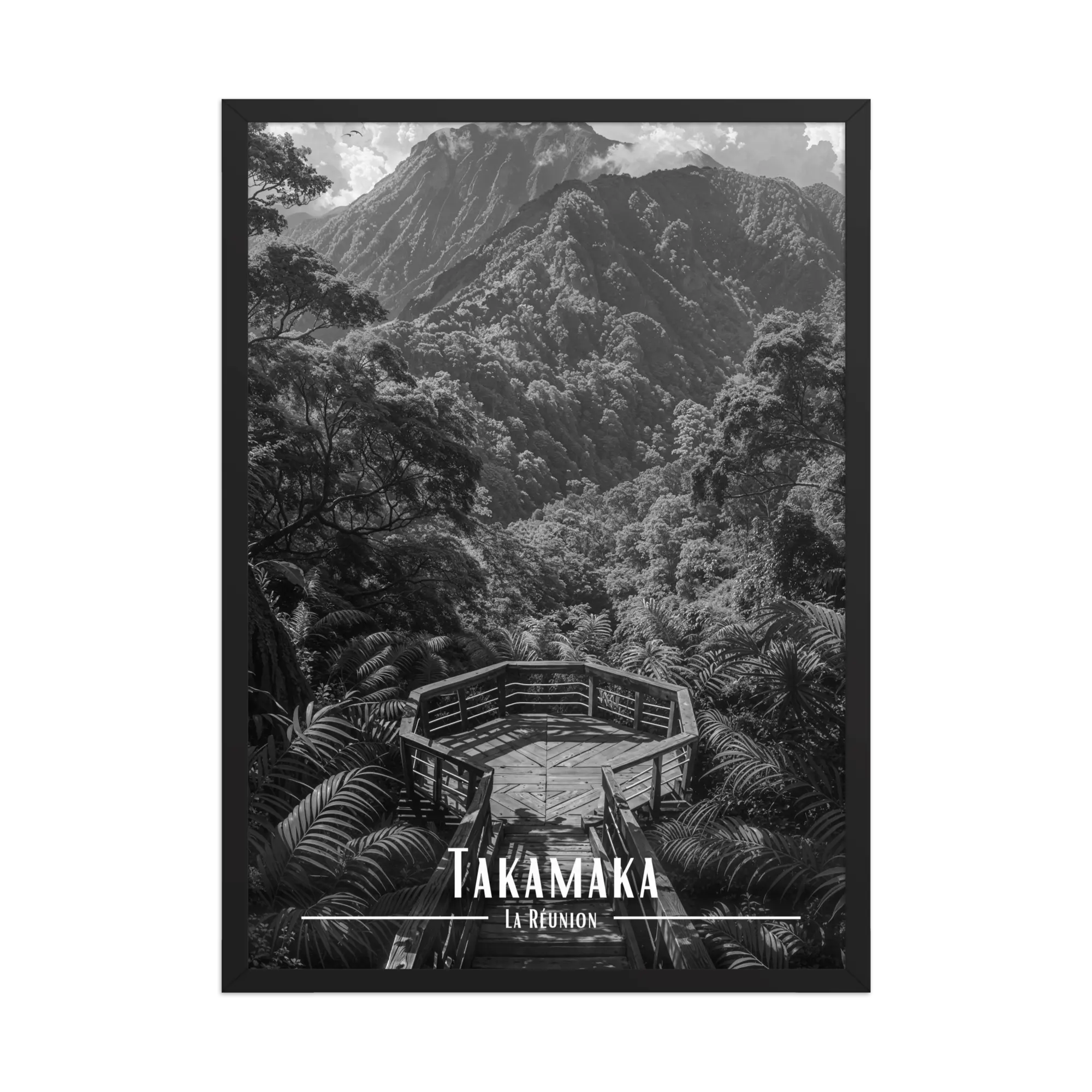 Affiche Takamaka Noir & Blanc 30 × 40 cm Oak - Univile