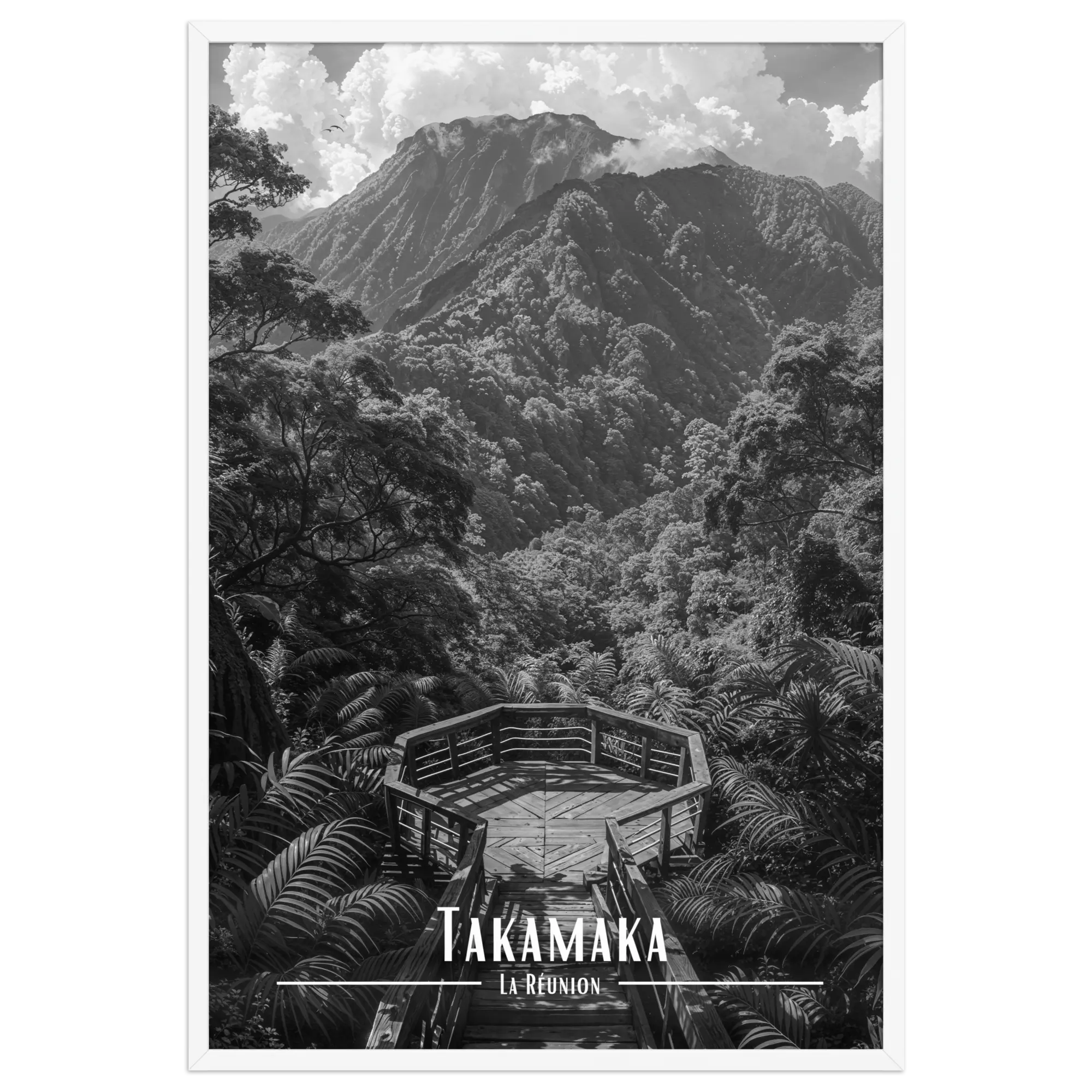 Affiche Takamaka Noir & Blanc 30 × 40 cm Blanc - Univile