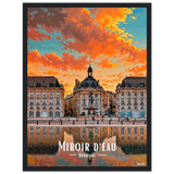 Affiche de bordeaux Miroir d’eau 30 × 40 cm / Noir - Univile