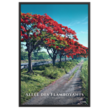 Affiche de La Réunion Allée des Flamboyants 61 × 91 cm / Noir - Univile La Réunion