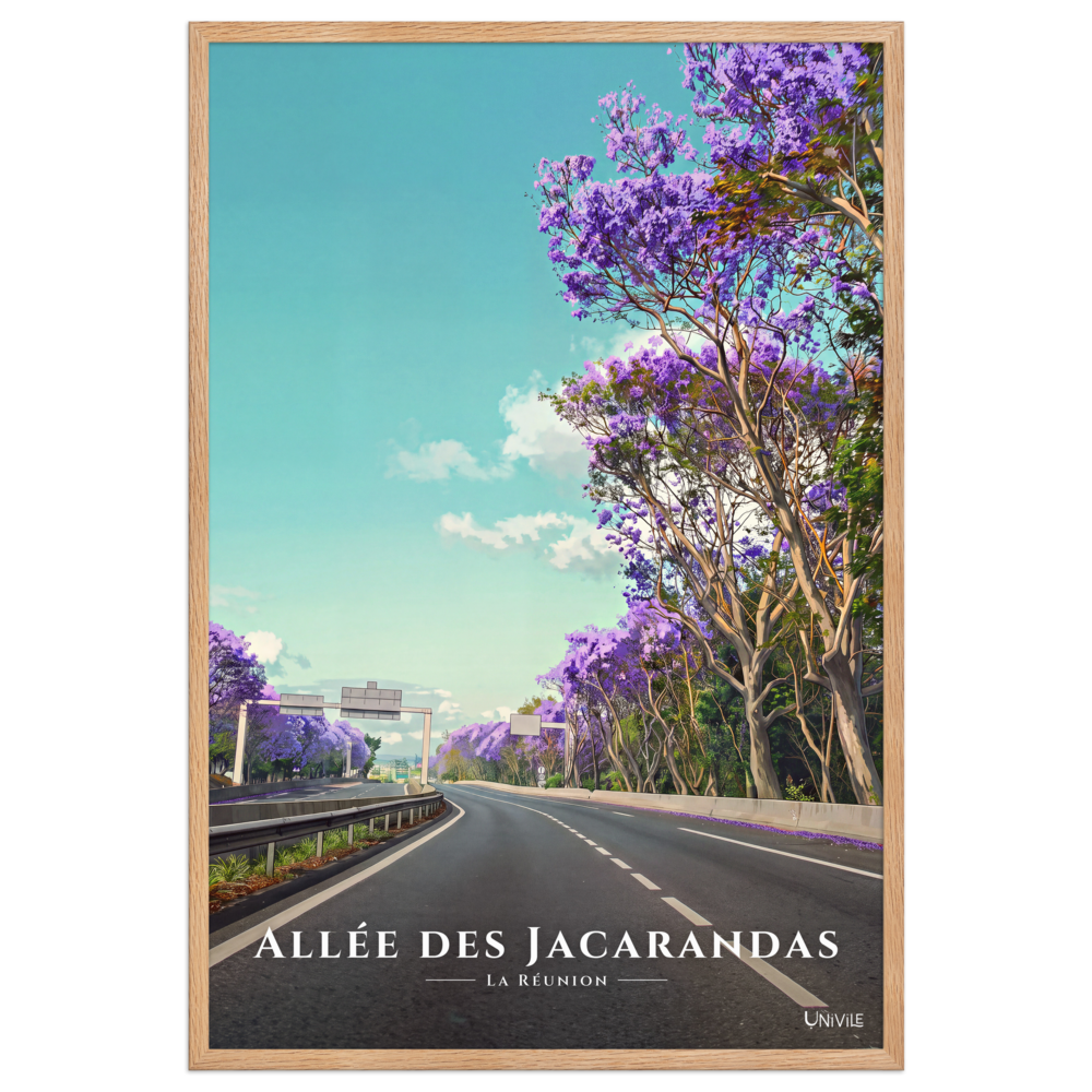 Affiche de La Réunion Allée des Jacarandas 61 × 91 cm / Oak - Univile La Réunion