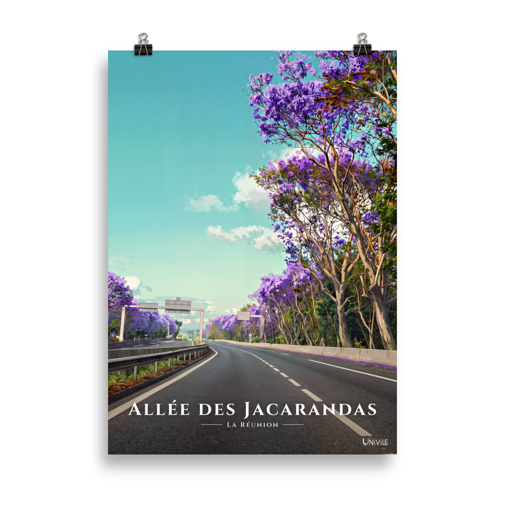 Affiche de La Réunion Allée des Jacarandas 50 × 70 cm / Sans cadre - Univile La Réunion