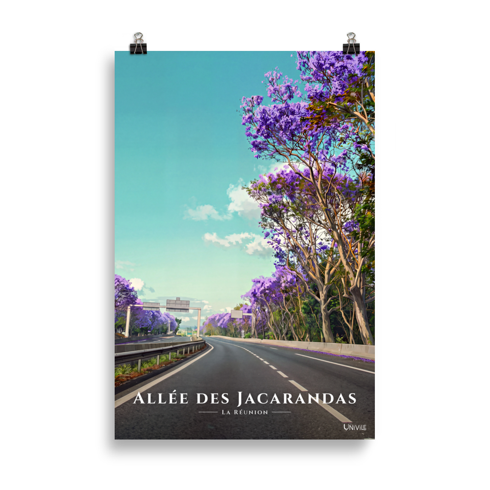 Affiche de La Réunion Allée des Jacarandas 61 × 91 cm / Sans cadre - Univile La Réunion