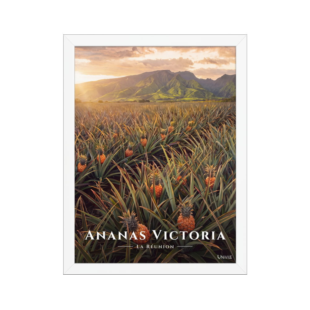 Poster Ananas Victoria Blanc 30 × 40 cm